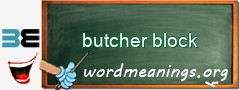 WordMeaning blackboard for butcher block